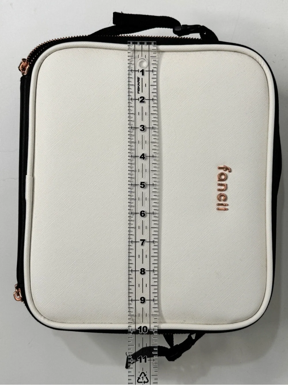 Fancii White and Black Travel Cosmetic Case